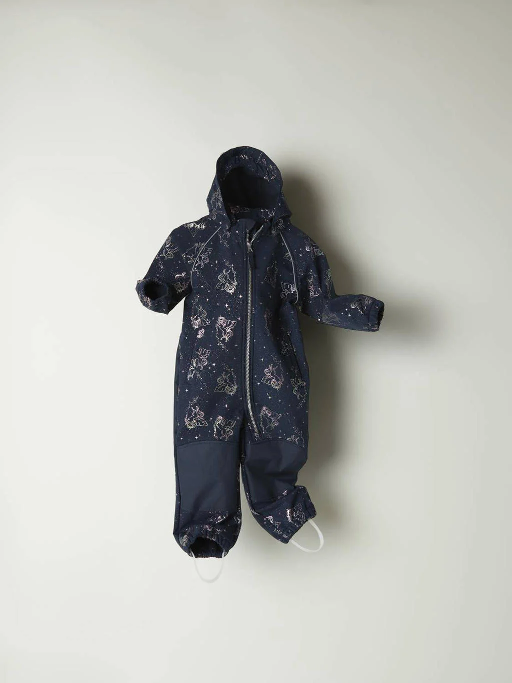 NAME IT softshell buitenspeelpak met all over print donkerblauw/roze metallic
