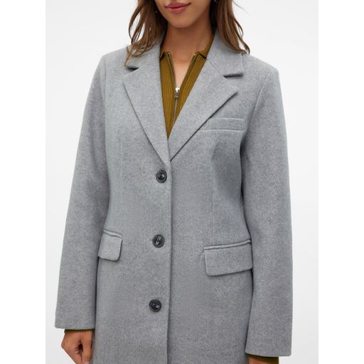 Vero Moda Vincemilan Lang Frakke, Light Grey Melange, XL