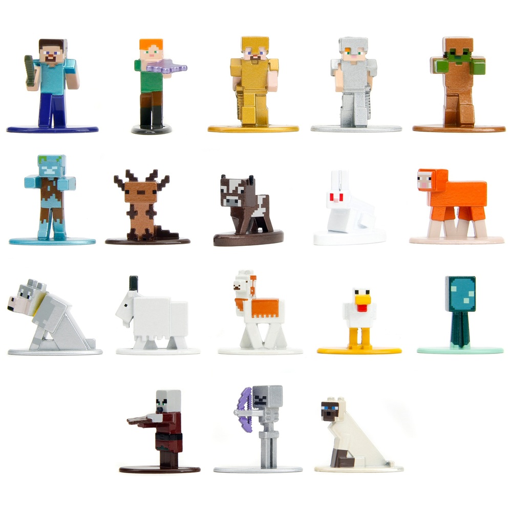 Minecraft – Höhlen & Klippen Nano Metalfigs 18er-Pack