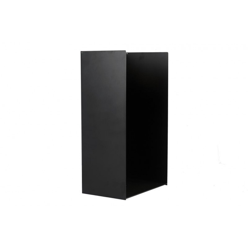 Rack à bûches pestak en acier noir avec dossier 45x30x80 cm