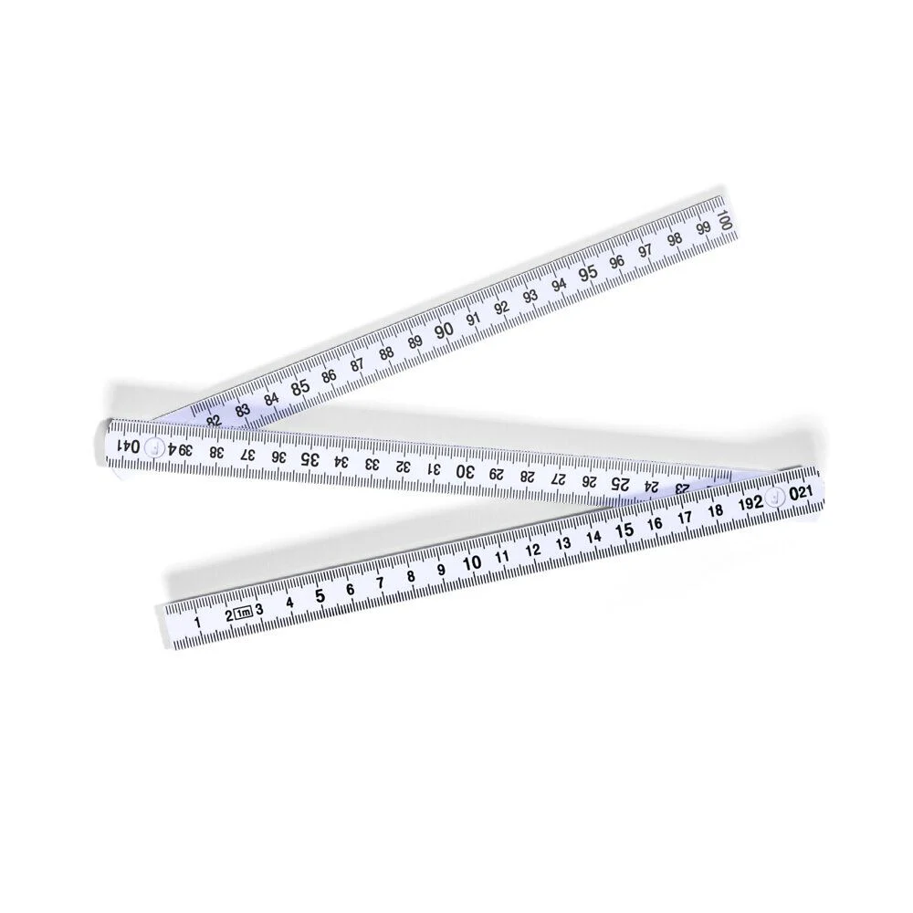 Mètre pliant 1m blanc