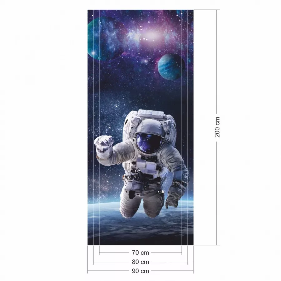 Nikima Türbild TB-11 selbstklebendes Türbild – Astronaut  Klebefolie bunt