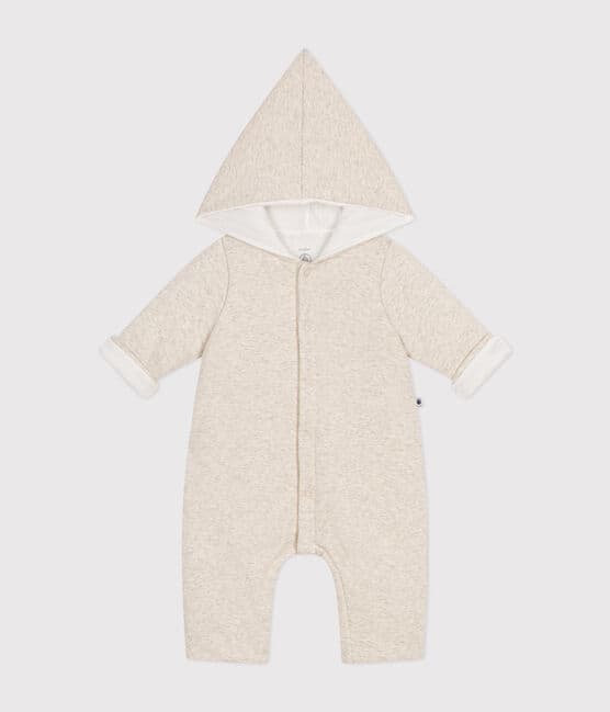 Combinaison longue ouatinée à capuche en coton bébé