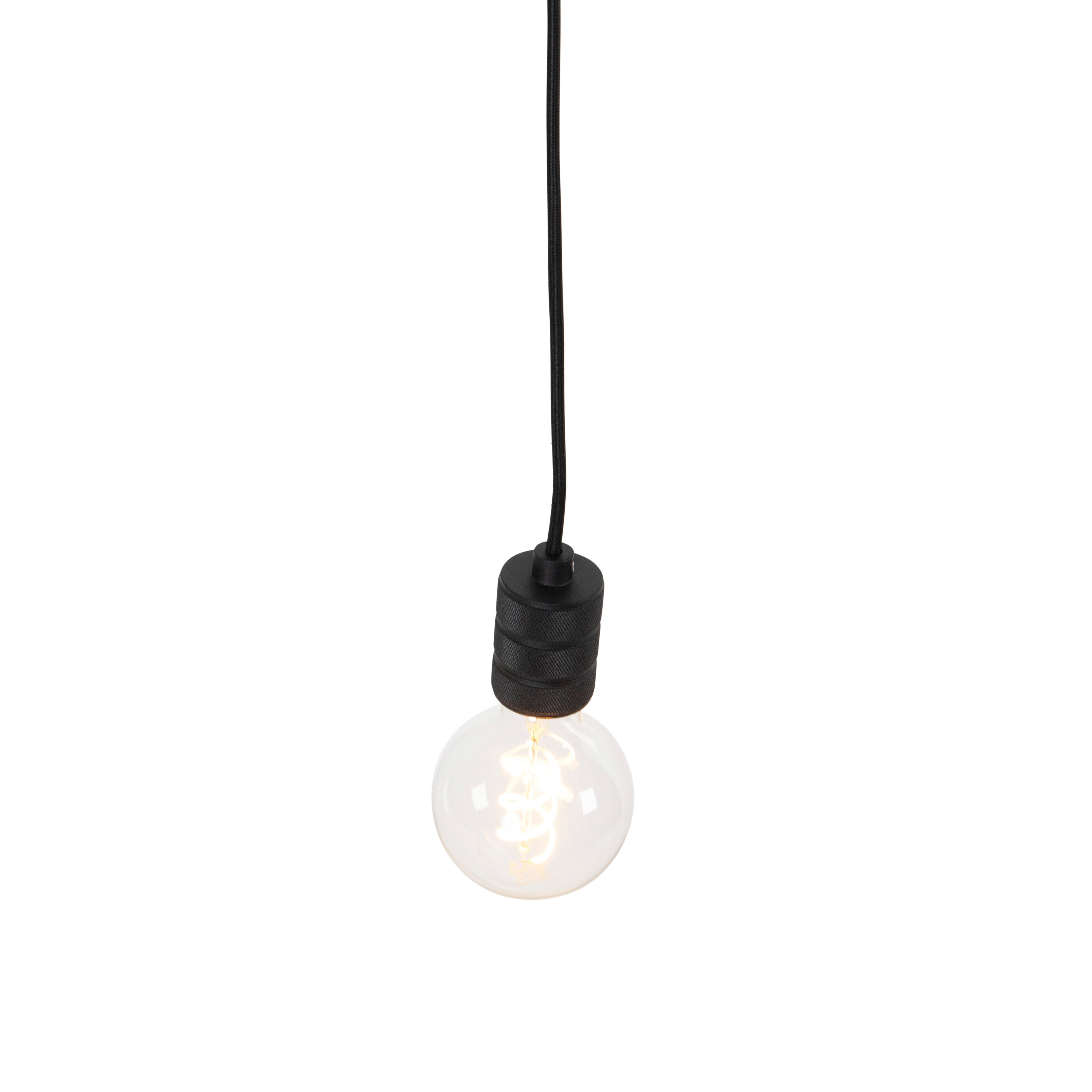 Design hanglamp zwart met stekker - Cavalux