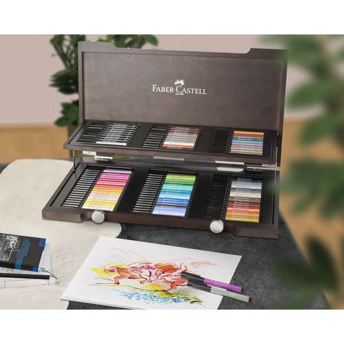 FABER-CASTELL PITT Artist Pen - 90er-Set im Holzkoffer