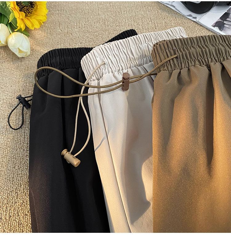 Femilina - Hoge taille, effen, wijde cargoshorts