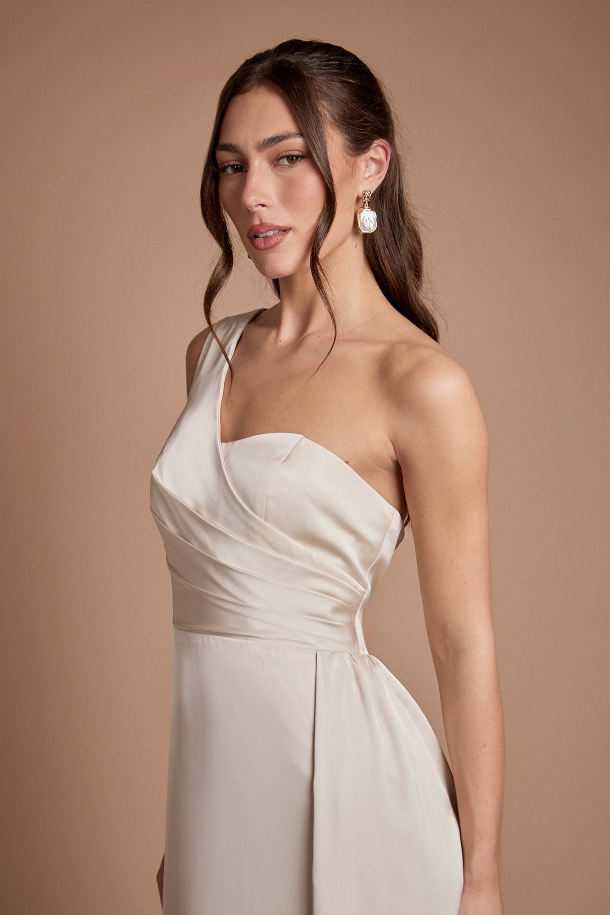 Coast Robe de Demoiselle d'Honneur Longue à Une Épaule avec Corsage Croisé