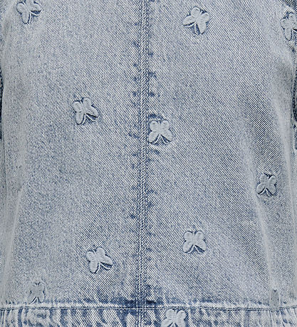 Kids Only Top - KogFreja - Hellblauer Denim/Schmetterling