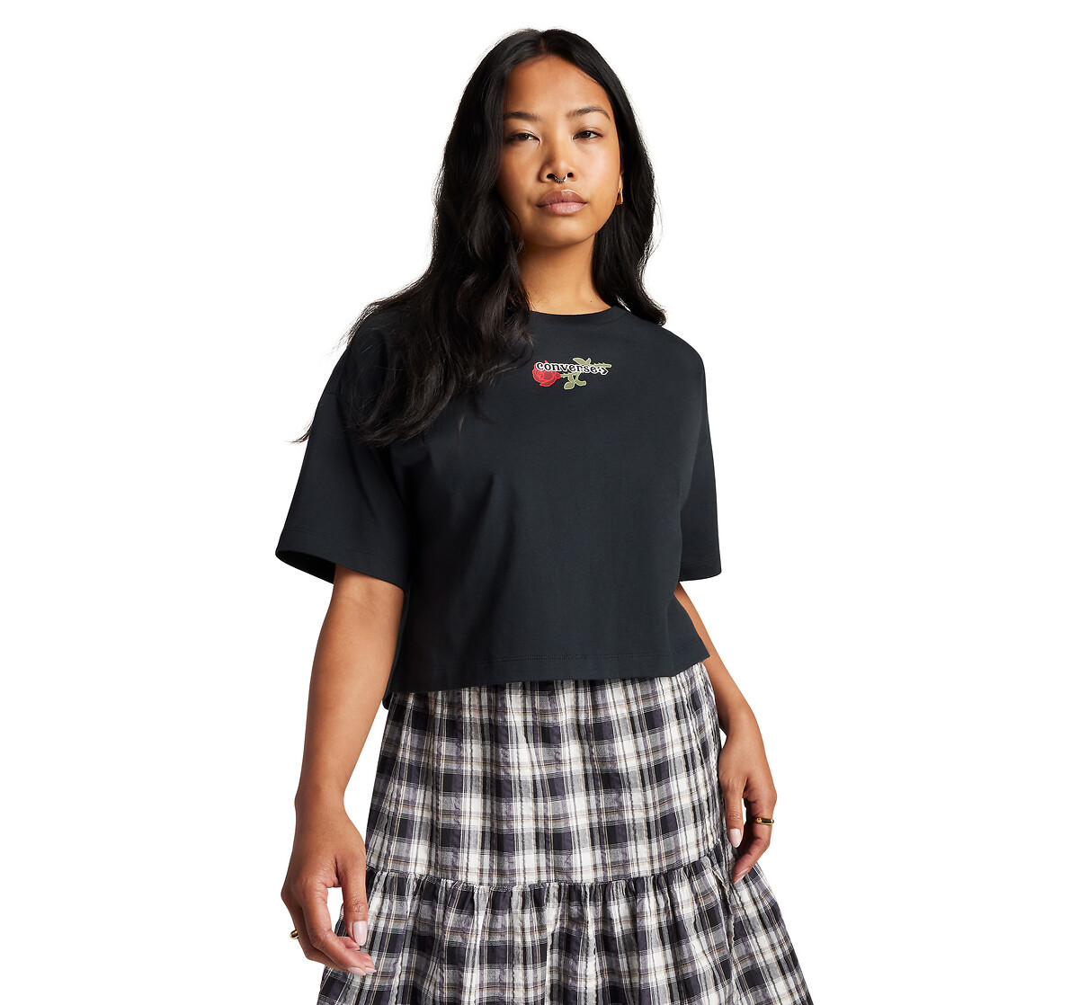 CONVERSE<br>Camiseta cropped de manga curta