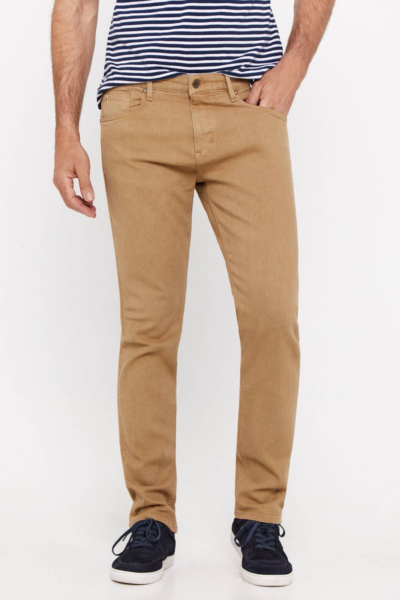 Pantalón color regular fit dinâmico - Bege