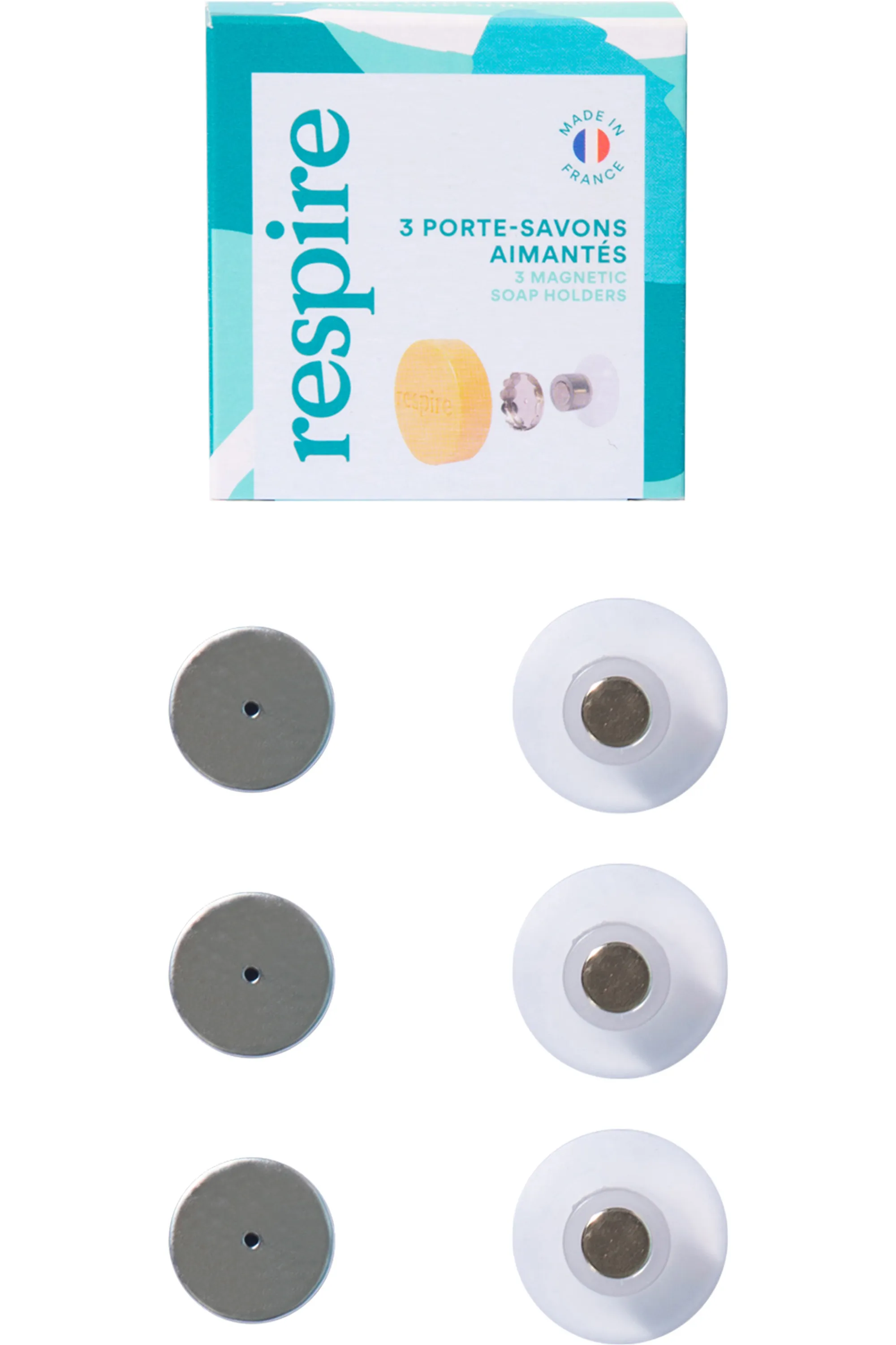 Respire Porte-savons aimantés x3