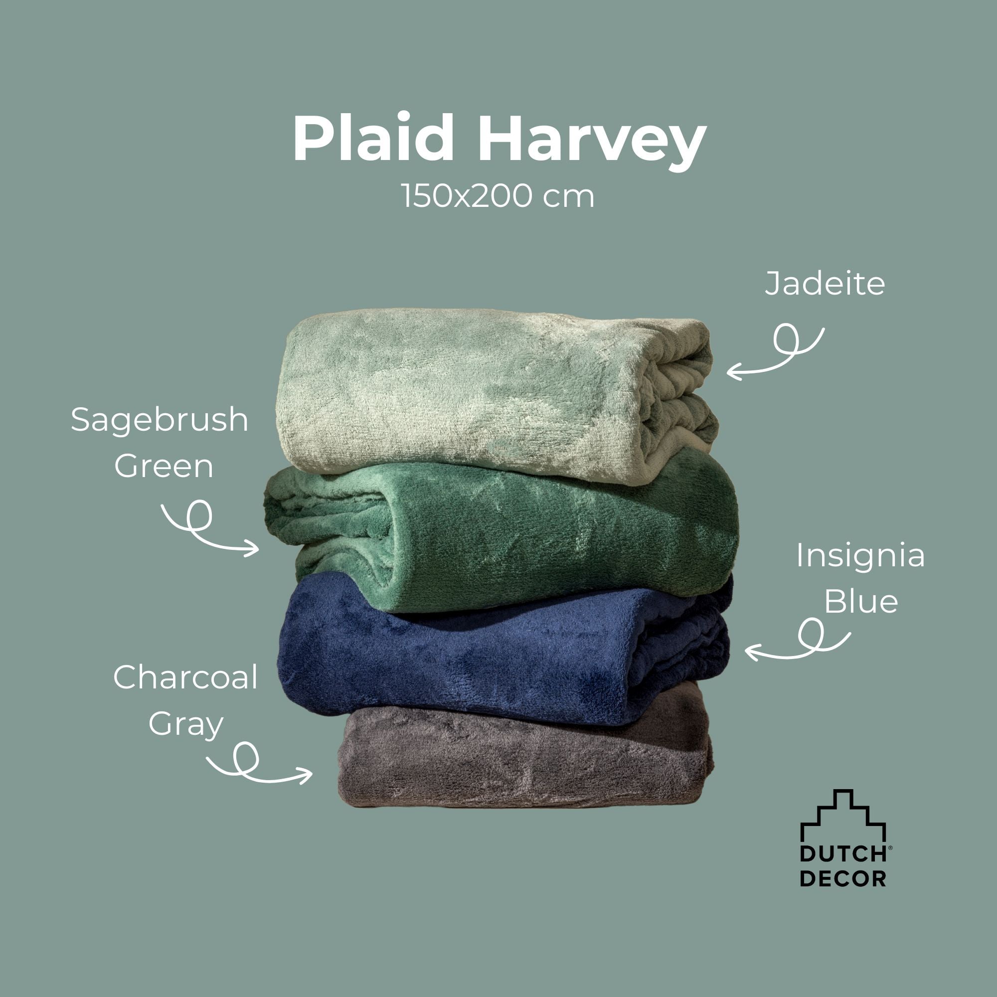 Dutch Decor plaid HARVEY - 150x200 cm Charcoal Gray