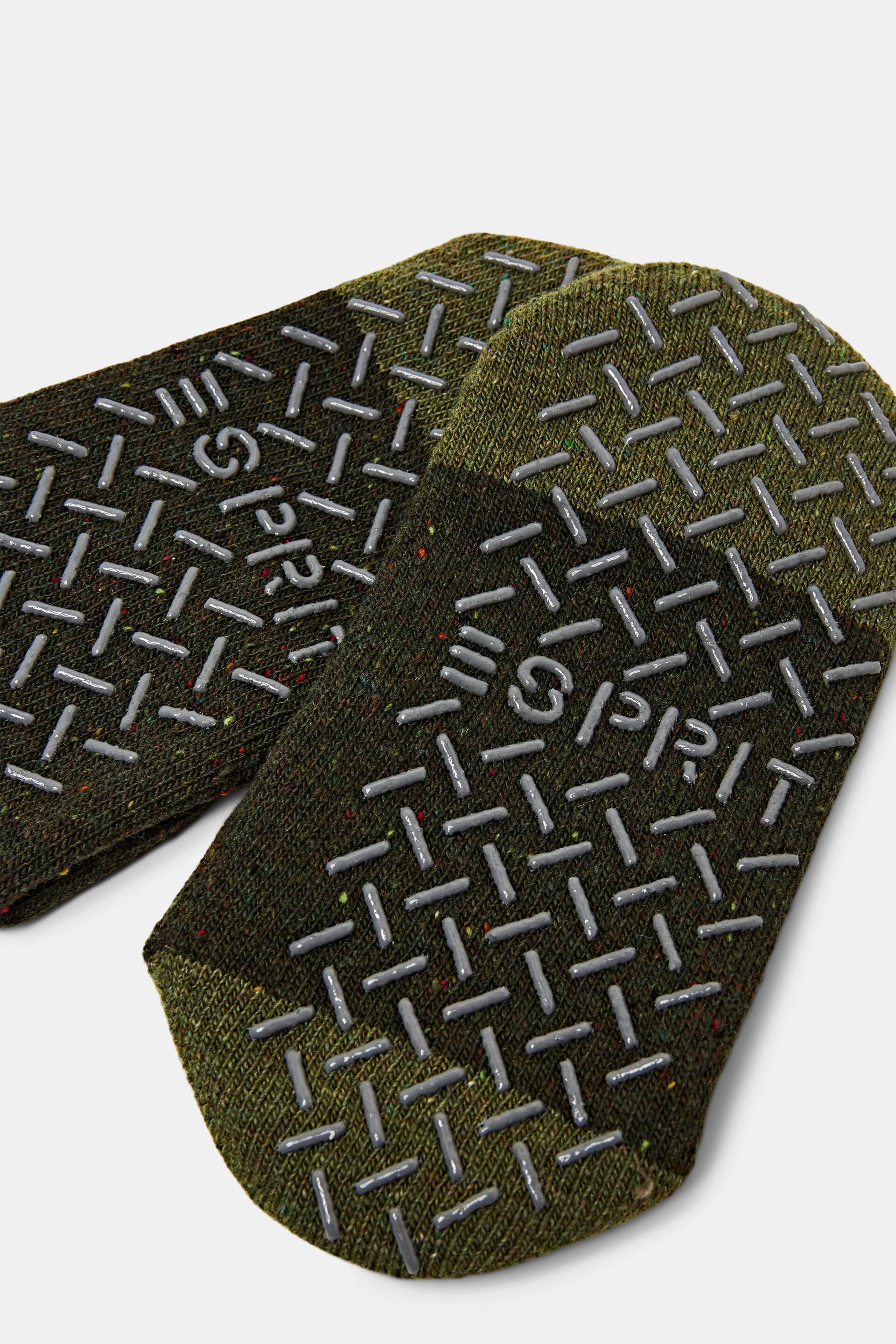 Chaussettes d’intérieur en laine mélangée à semelle antidérapante