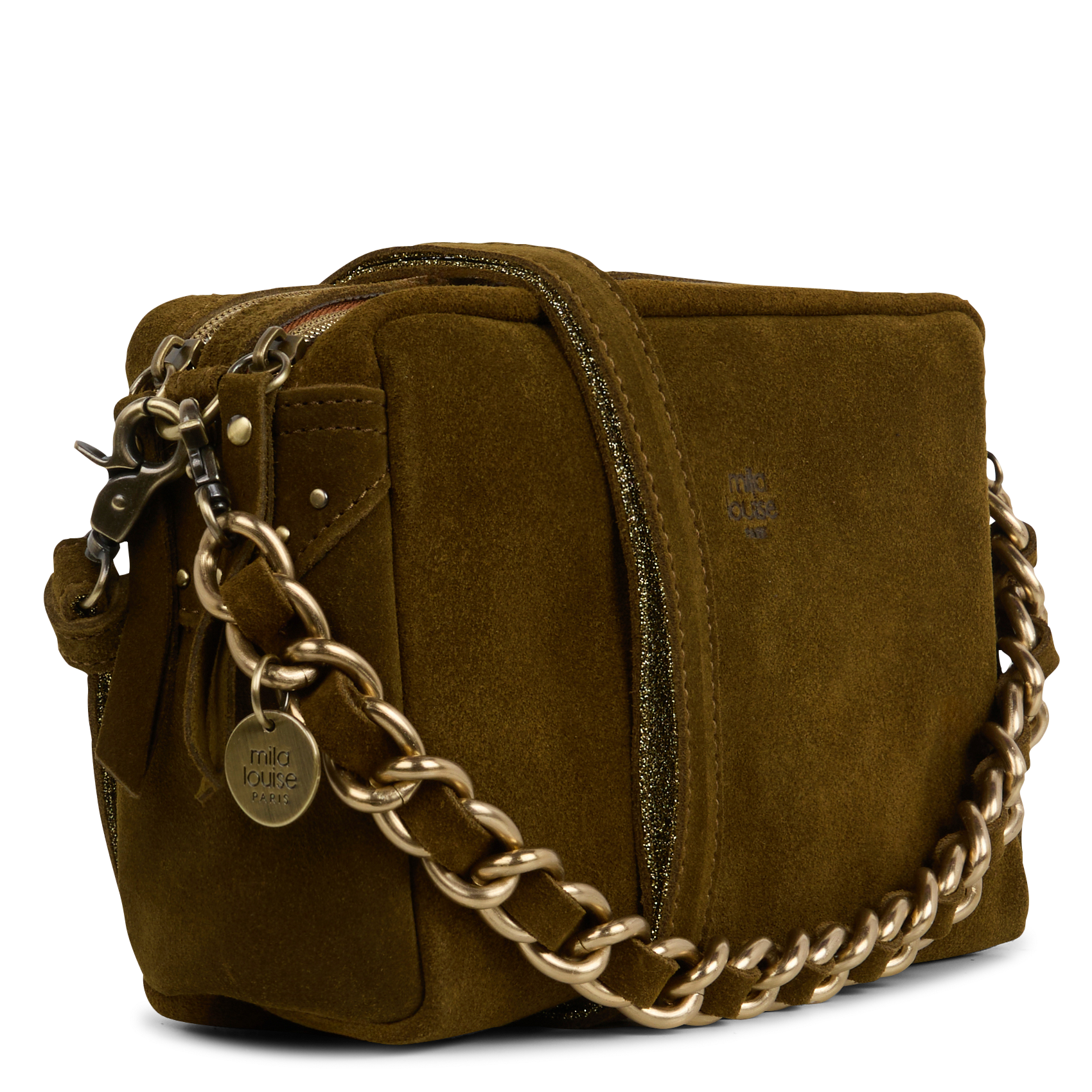 MAMA - Sac caméra en cuir velours | Kaki
