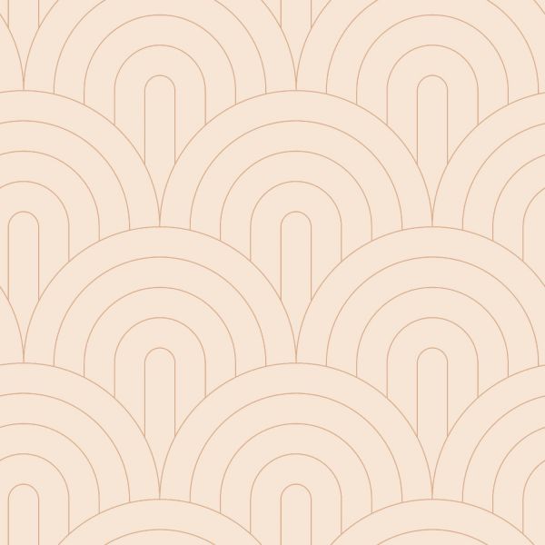 Estahome Art Deco Motief Behang IV - 0,53 x 10,05 m - Licht Perzikroze / Roségoud