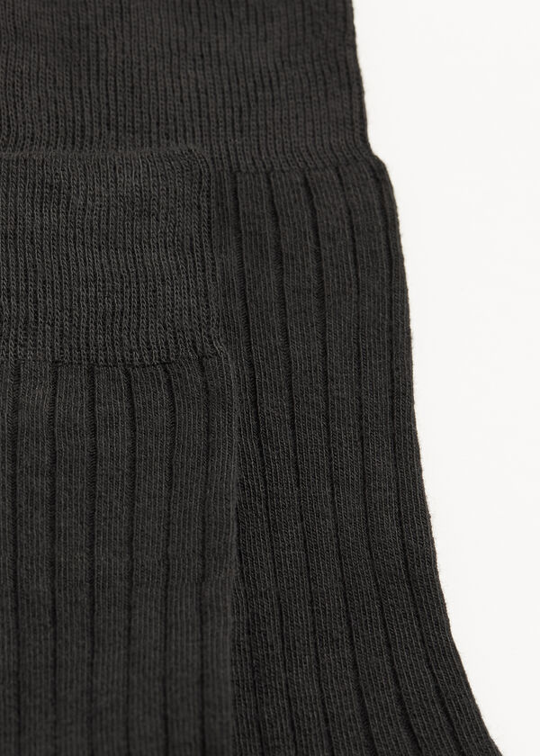Meias curtas masculinas de cashmere canelado