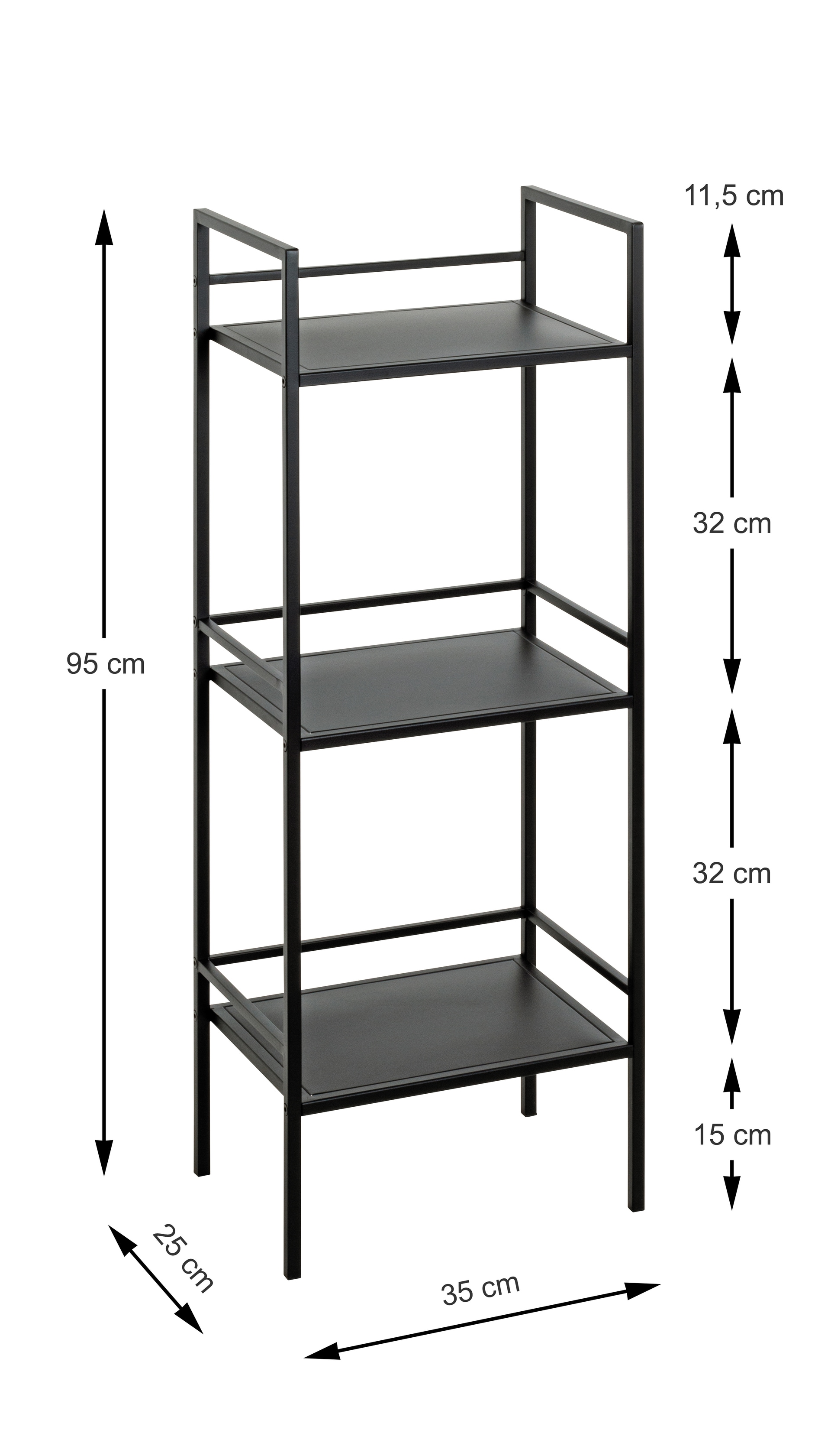 Regal 35 x 95 cm schwarz