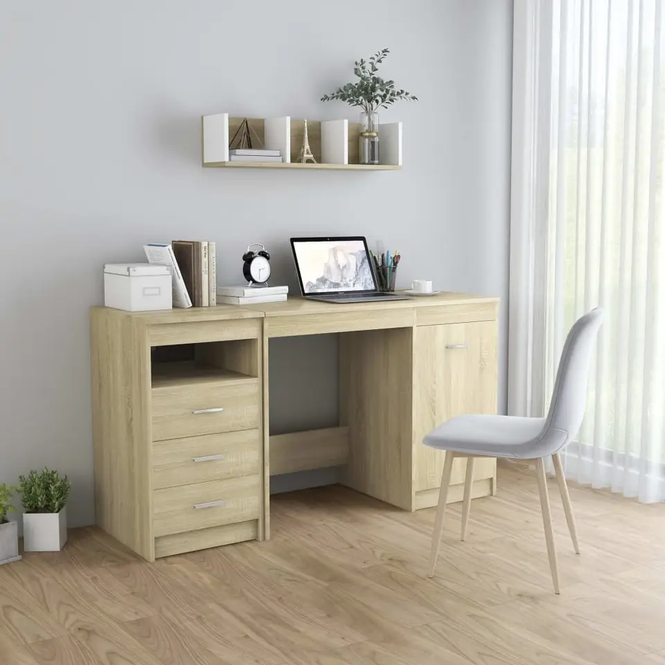 vidaXL - Bureau - Bruin - Bewerkt hout