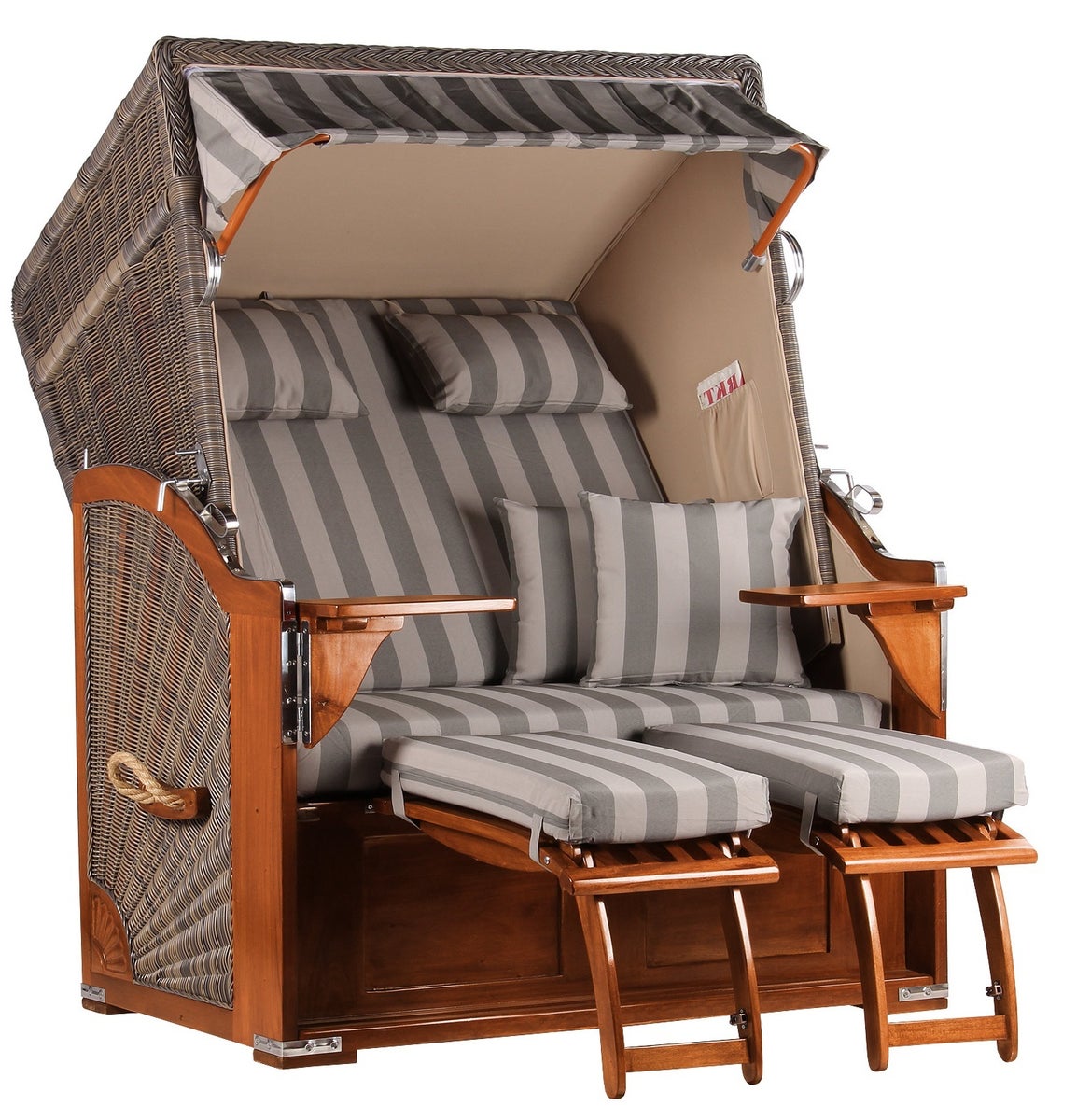 Strandstoel Nordstrand mahonie PE grijs design 537
