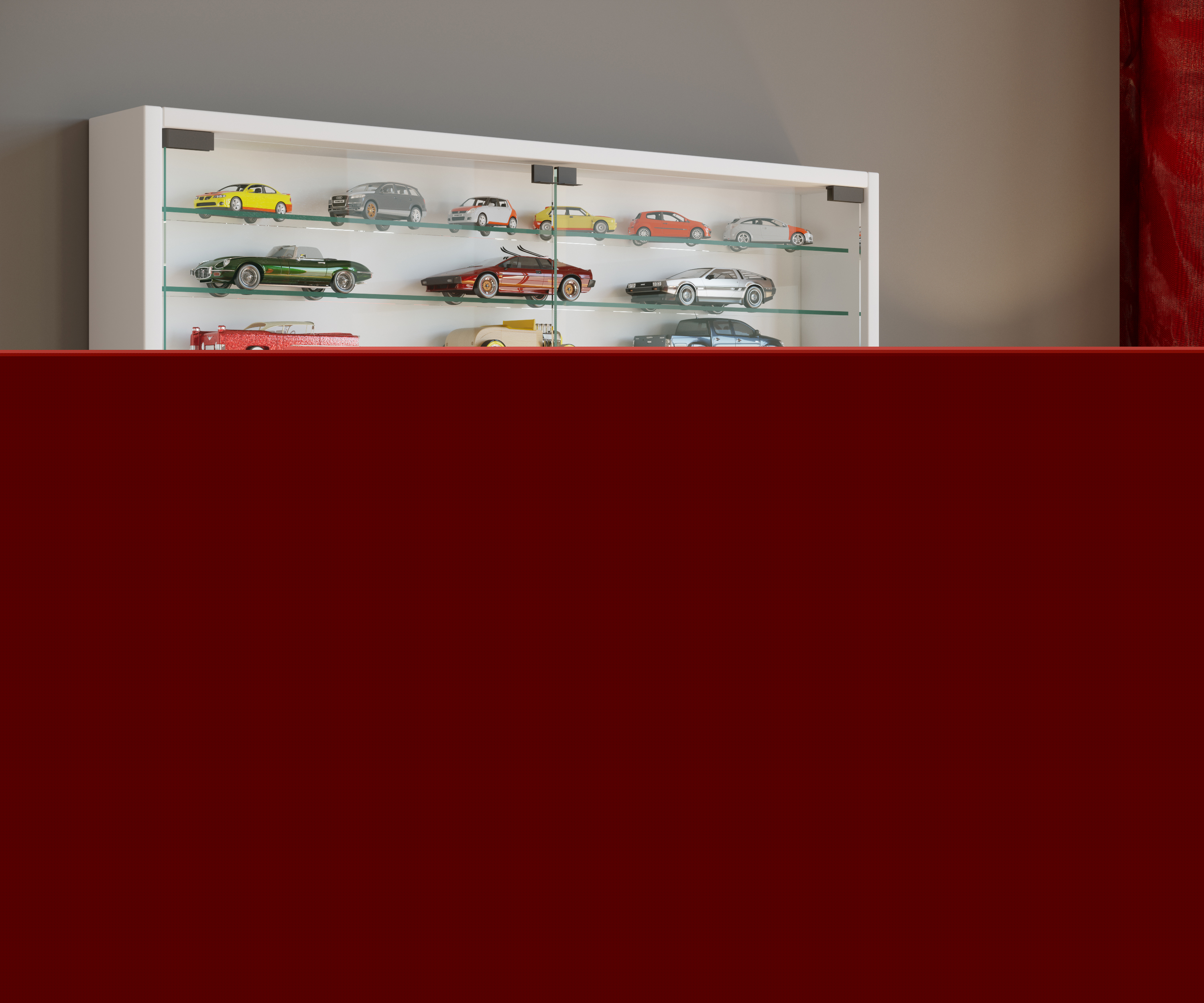 VCM Glasvitrine hängend | Vitrine Glas mit ESG-Sicherheitsglas | Maße: H. 60 x B. 80 x T. 10 cm | Hängevitrine Glas | Modern und platzsparend | Glas Vitrinenschrank - Mandosa XXL