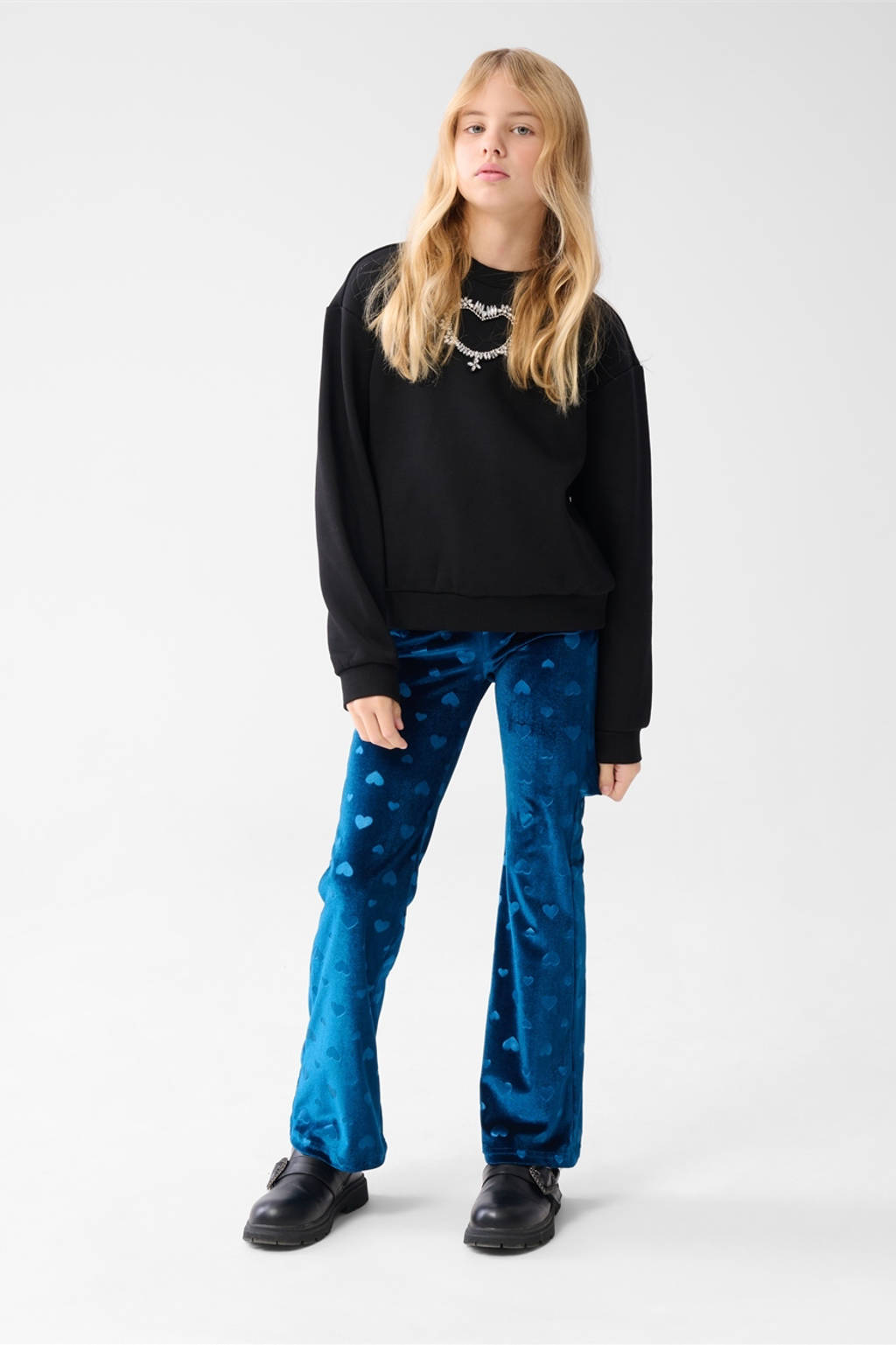 Shoeby flared casual broek blauw