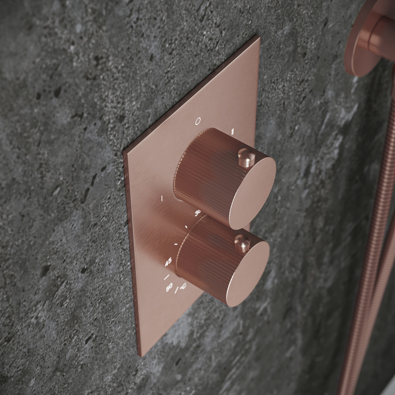 Saniclear Copper Stripes temperatuurknop voor inbouw thermostaatkranen (SK21429 en SK79844)