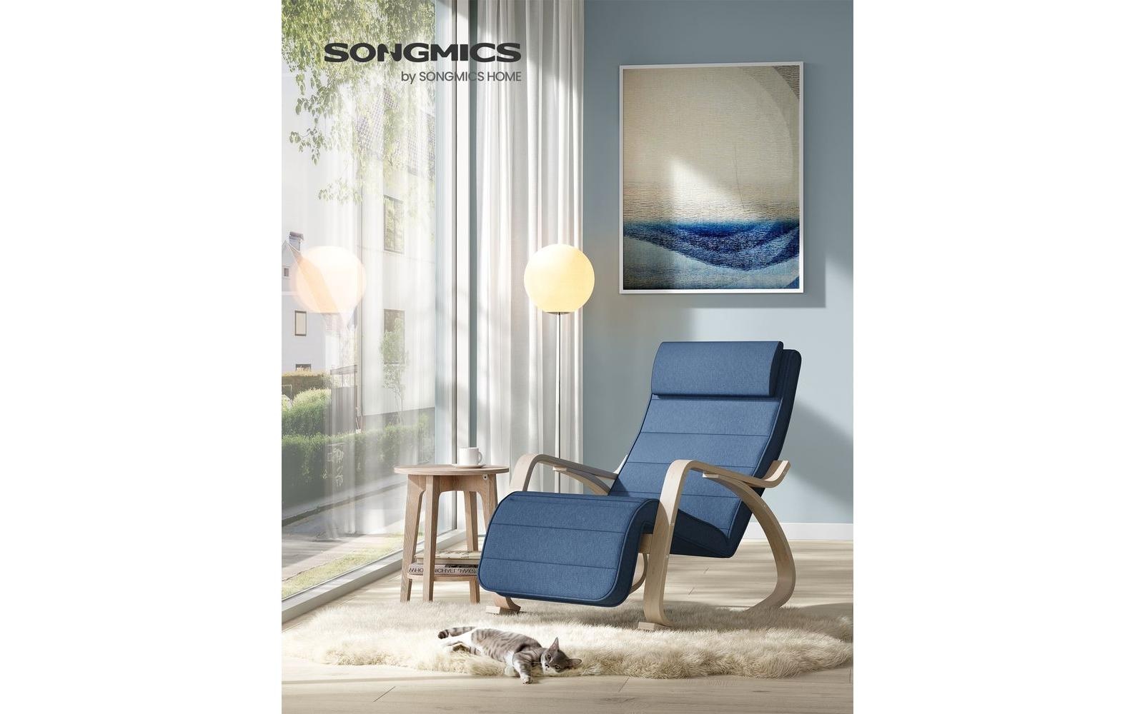 SONGMICS Schaukelstuhl »Metall/Schaumstoff, Blau« ()