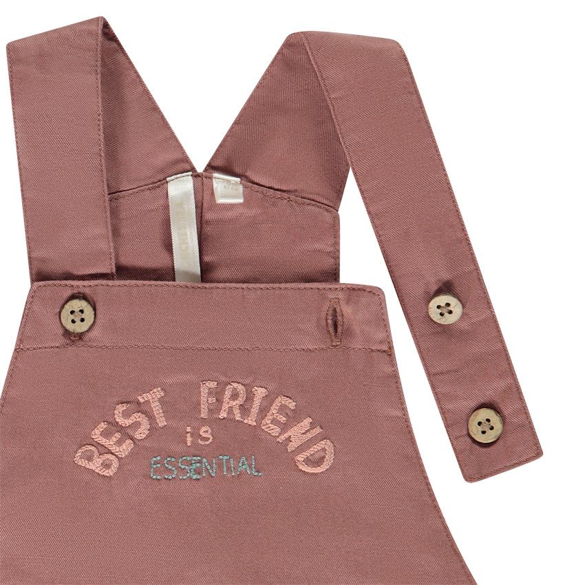 Ensemble 2 pièces salopette + chemise col mao pour bébé garçon - Marron