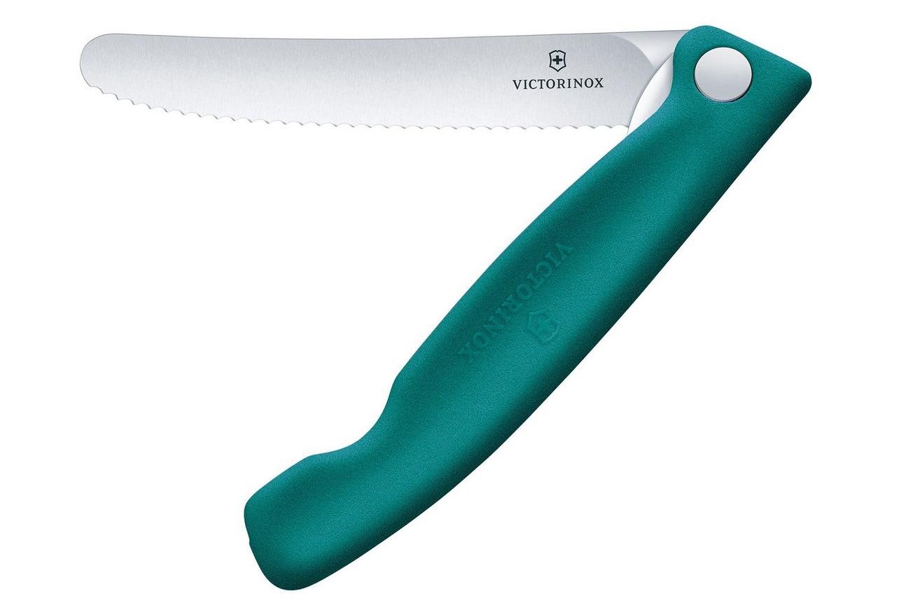 Victorinox Swiss Classic Picnic Knife 6.7834.FC1 Wavy, Green, vouwbaar gekarteld groentemes