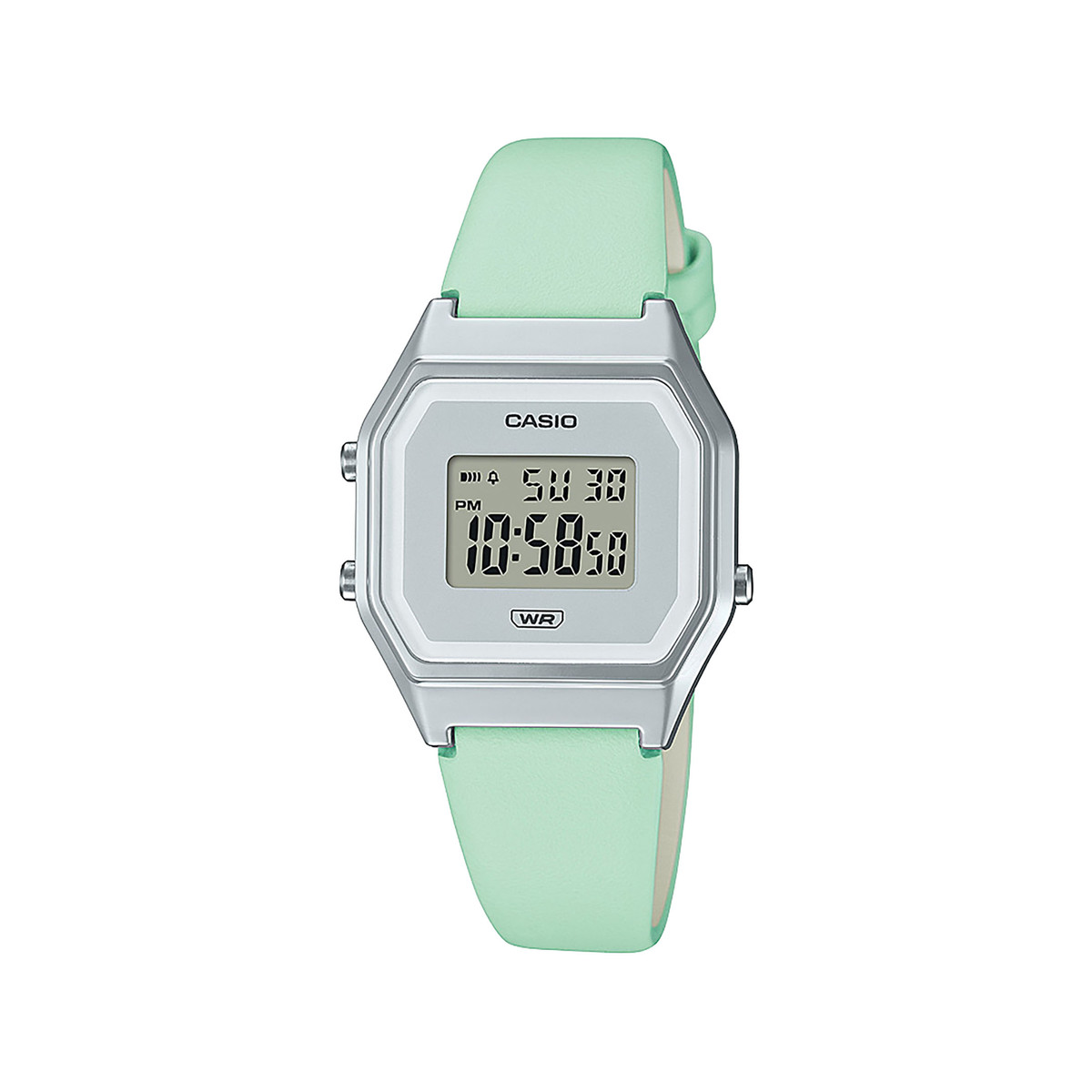 Montre CASIO mixte résine bracelet cuir vert clair