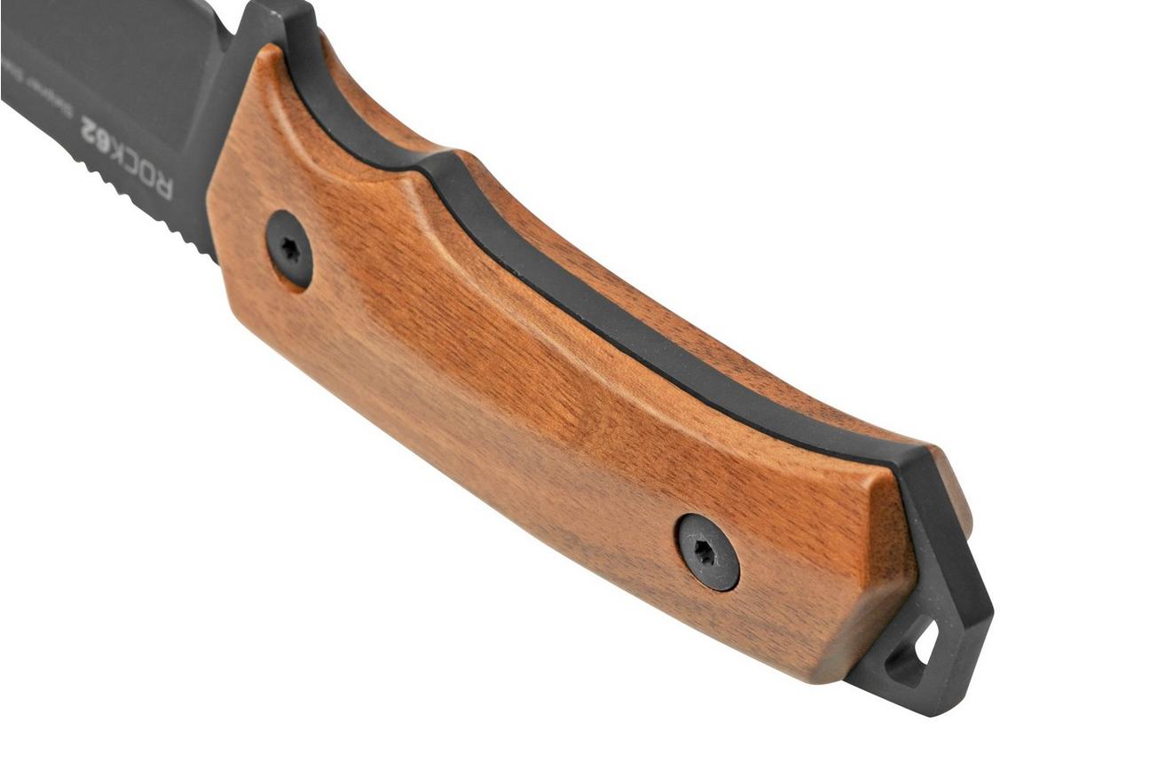 WOOX Rock 62 BUKNF00101 Walnut Plain, vaststaand mes