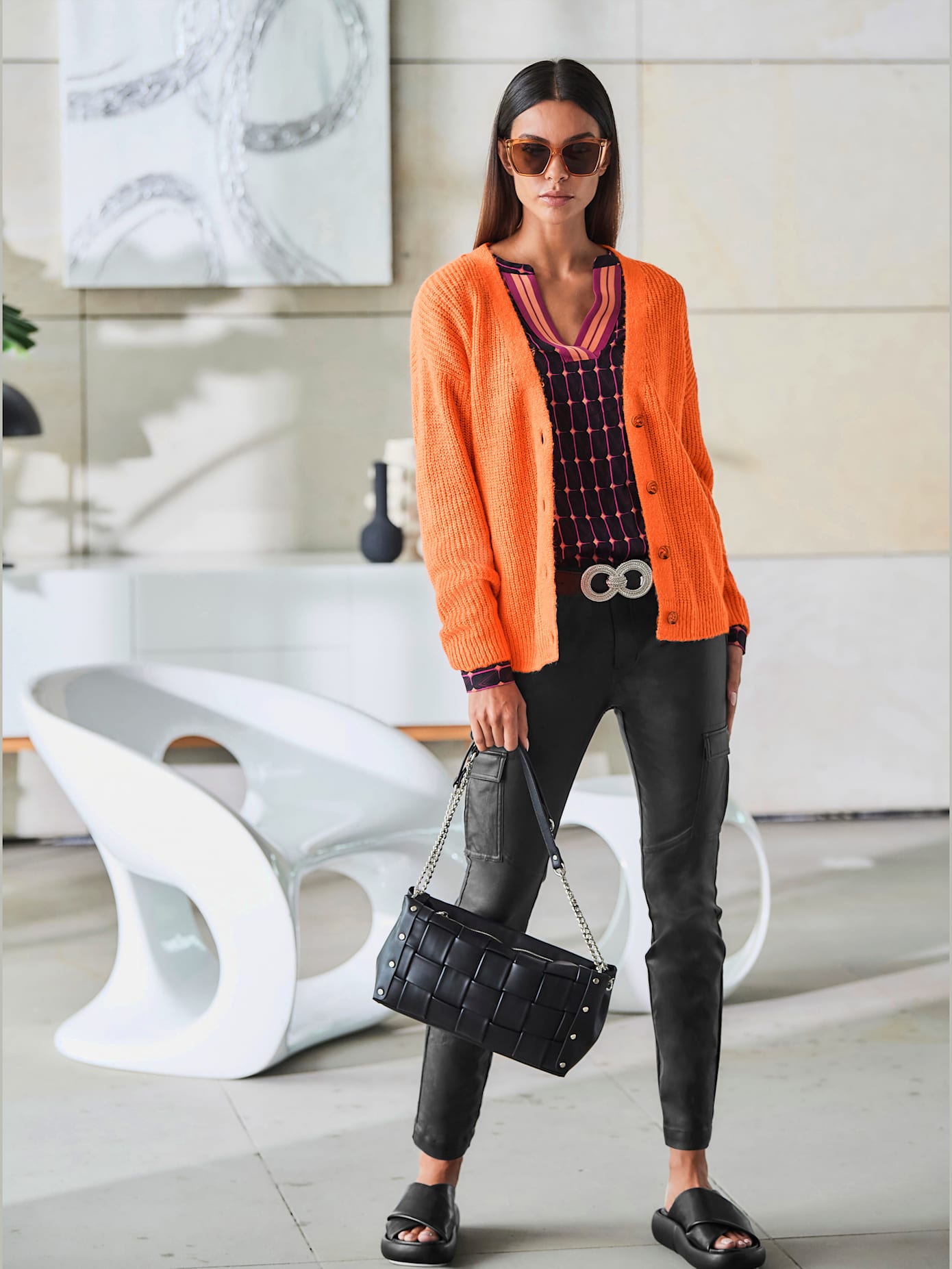 Veste en tricot facile à assortir pour la mi-saison