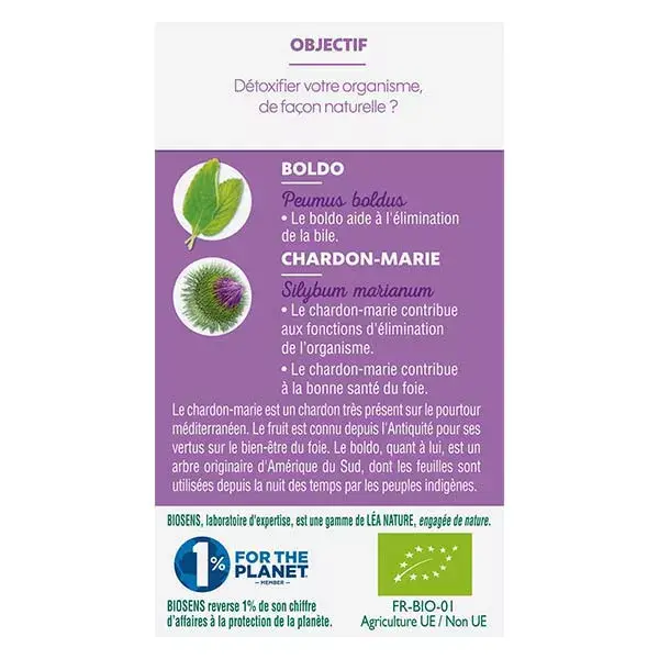 Biosens Organic Liver Detox - 45 cápsulas vegetais