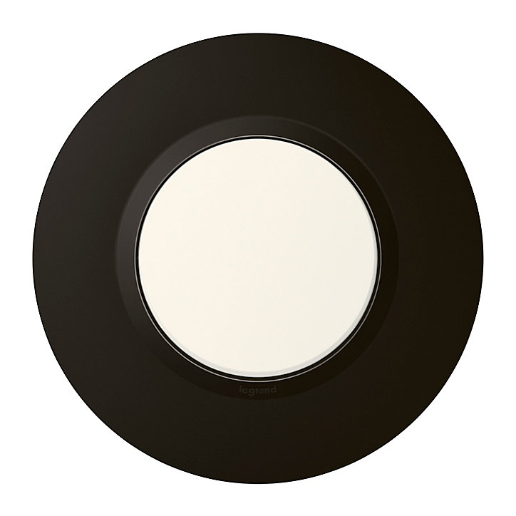 Plaque de finition simple rond Legrand Dooxie Noir