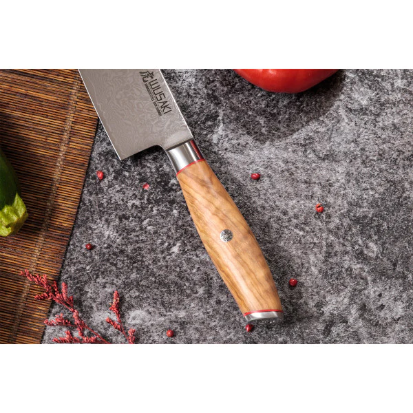 Couteau modèle chef Wusaki Fujiko 20cm manche en olivier Wusaki