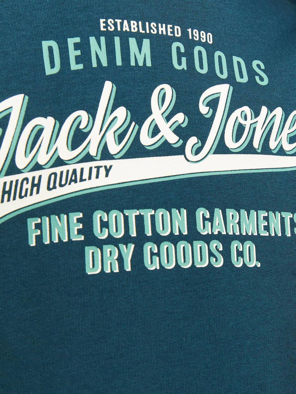 JACK & JONES hoodie JJELOGO met logo petrol