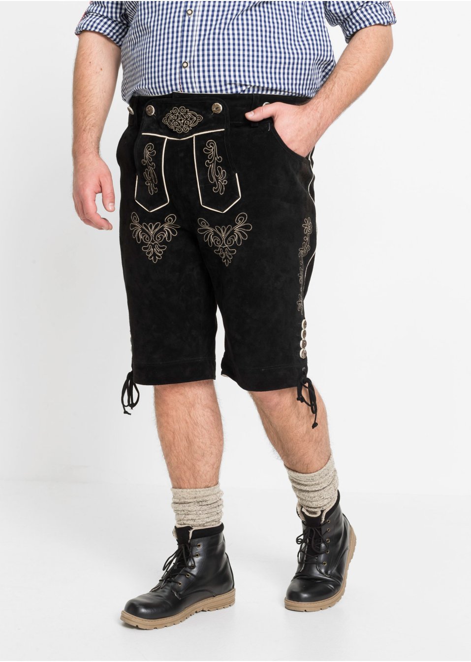 Culotte courte bavaroise en cuir Regular Fit