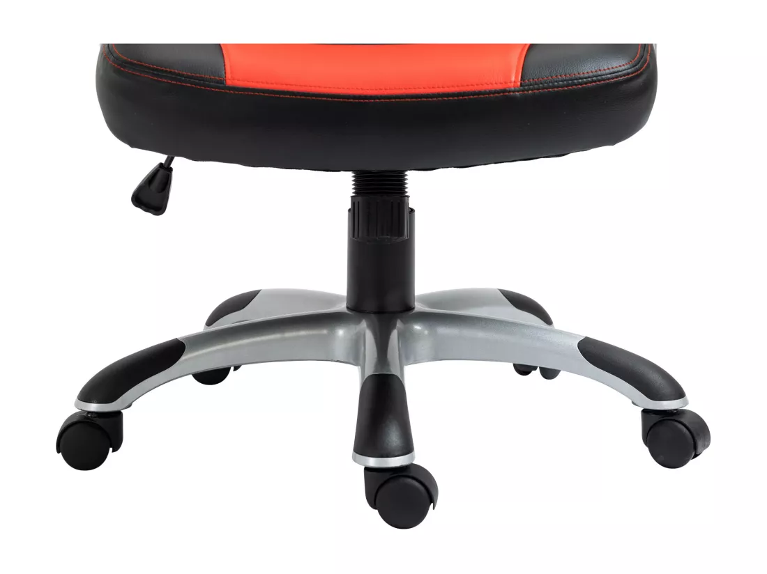 Chaise de bureau - Similicuir & Plastique - Noir / Rouge - Foxton