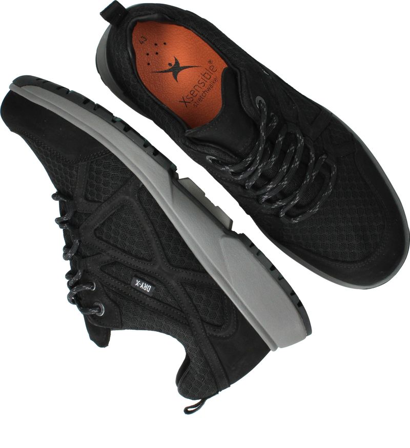 Xsensible Abo Stretchwalker Sneakers Zwart Heren