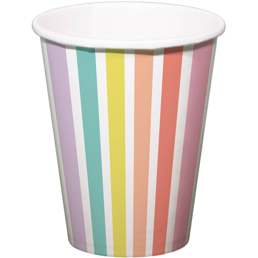 Bekers pastel gestreept – 6st