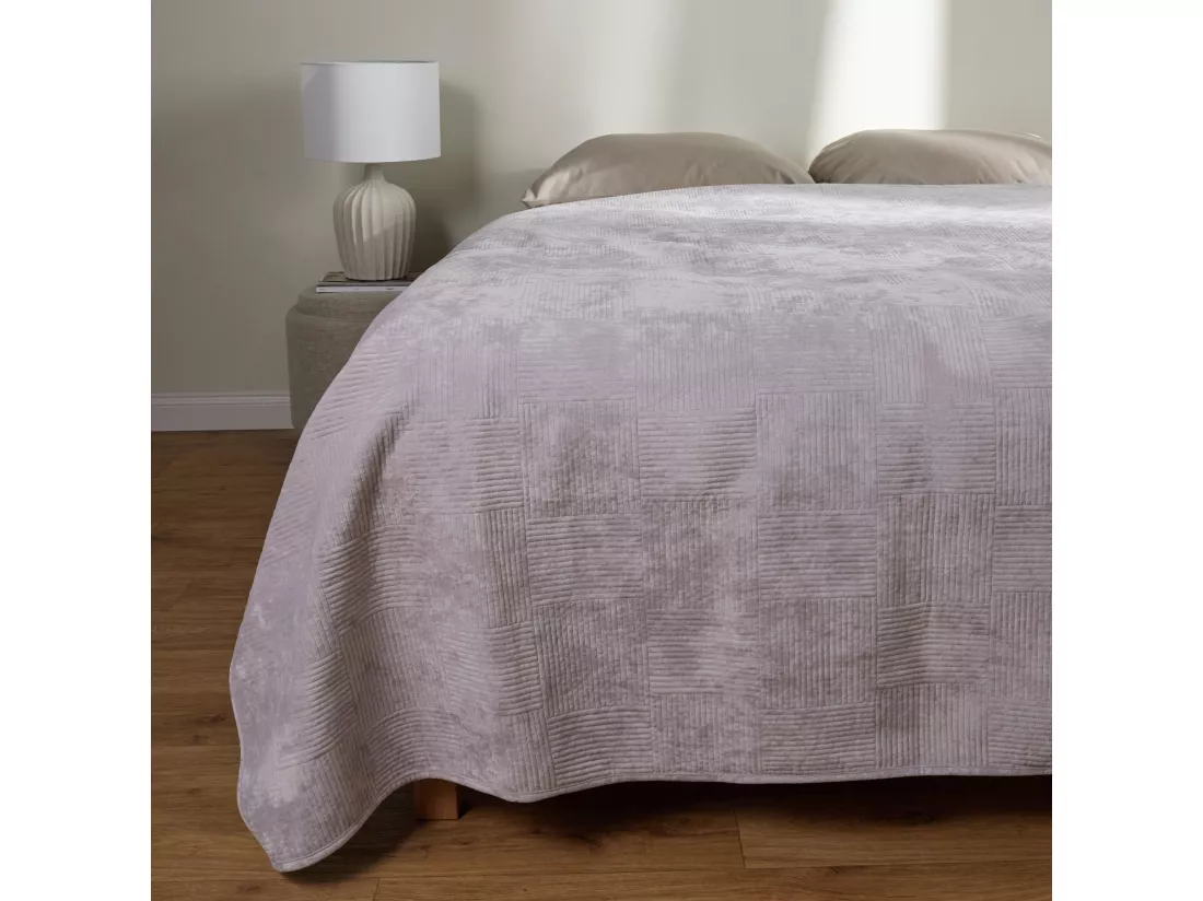 Jeté de lit Quadron Violet Clair Polyester 200 x 220