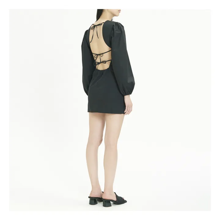 Ganni Robe Dos Nu Popeline de Coton Bio | Noir