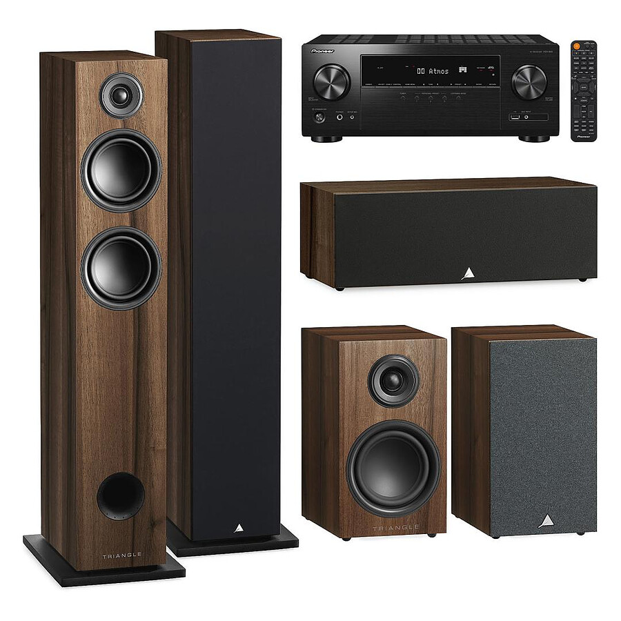 Pioneer VSX-935 Noir + Triangle Pack Elara LN05 Châtaignier