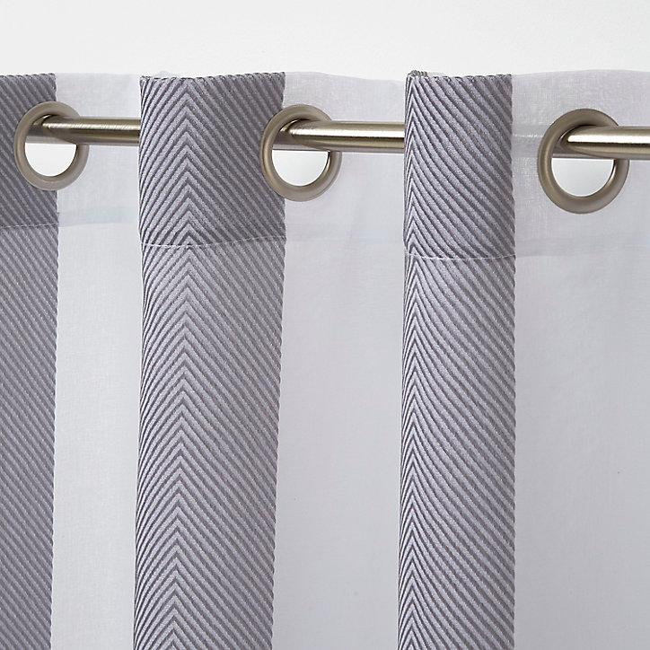 Voilage GoodHome Jima gris l.140 x H.260 cm