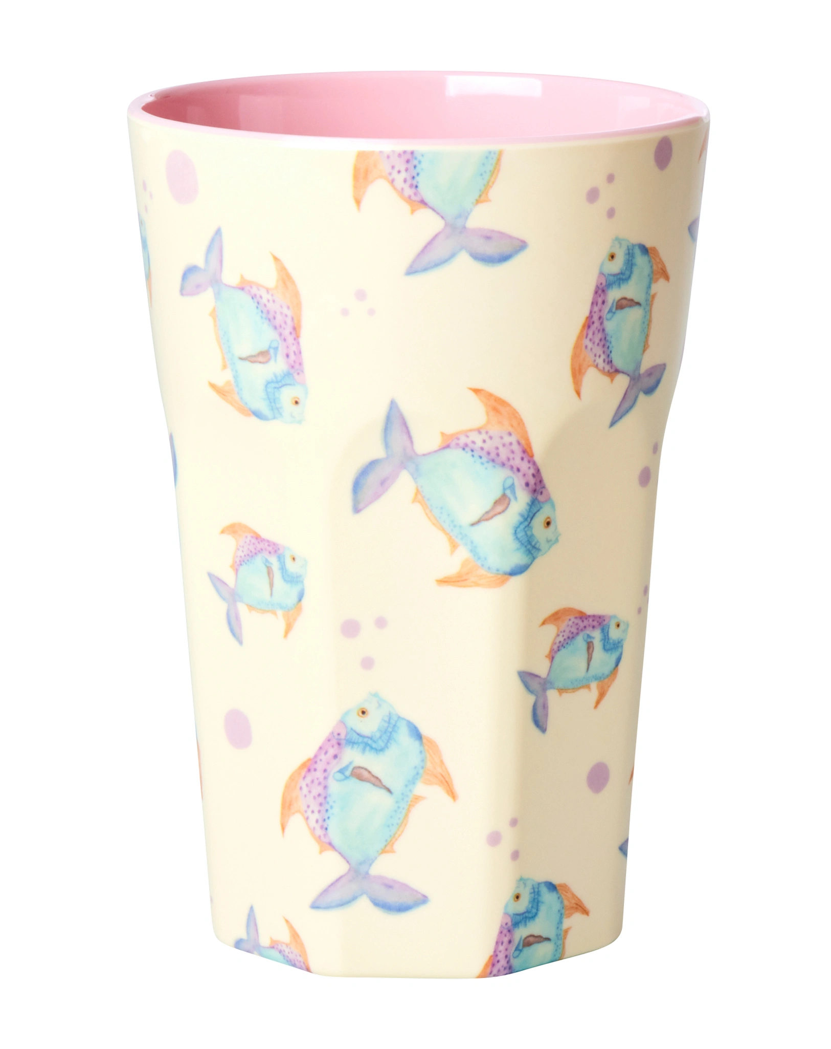 Melamin-Trinkbecher FISH PRINT tall in cream