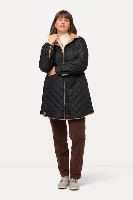 Wendejacke, Stepp/Teddy, Hemdkragen, Druckknöpfe