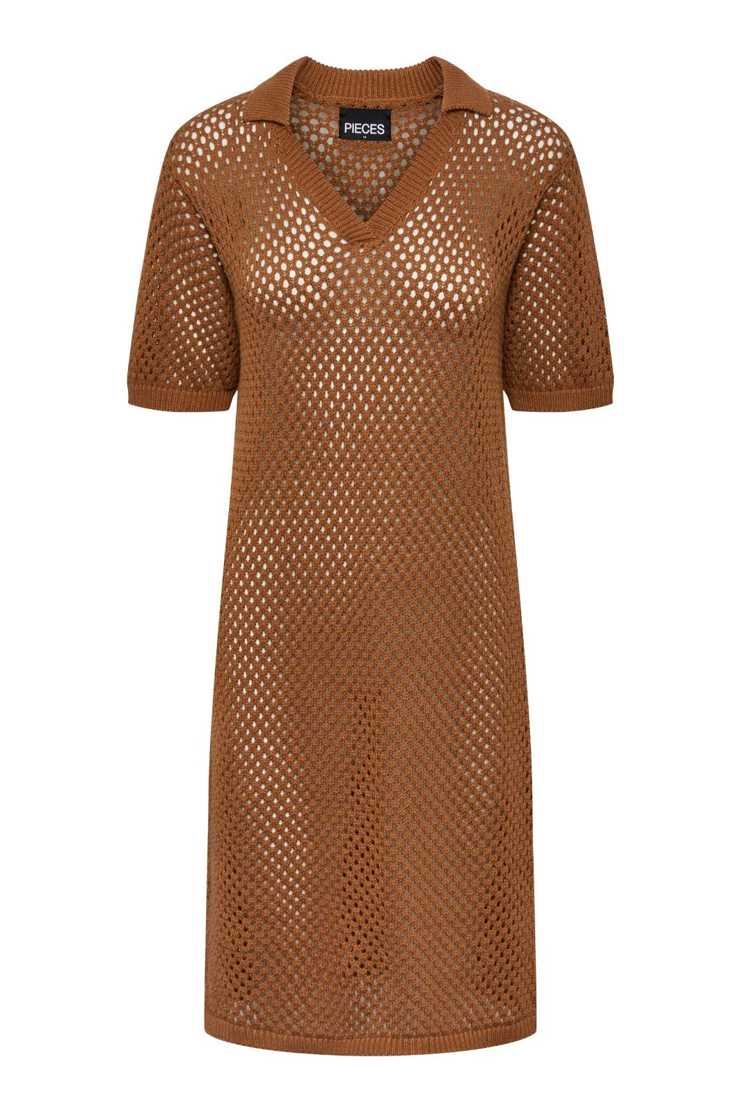 Pieces Pclaya 2/4 Below Knee Polo Knit Dress