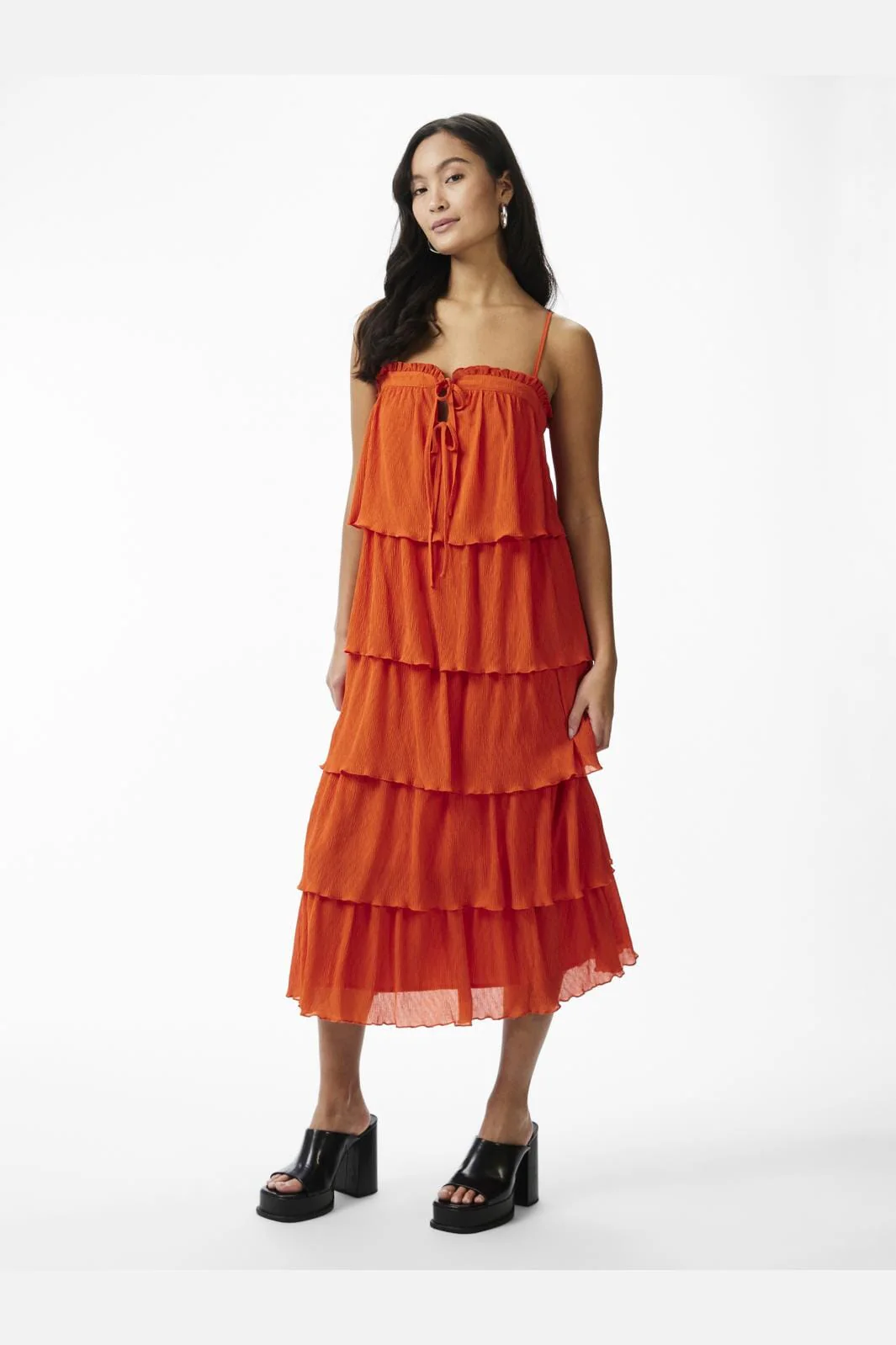 Y.A.S Yasfilippa Strap Midi Dress  cherry tomato