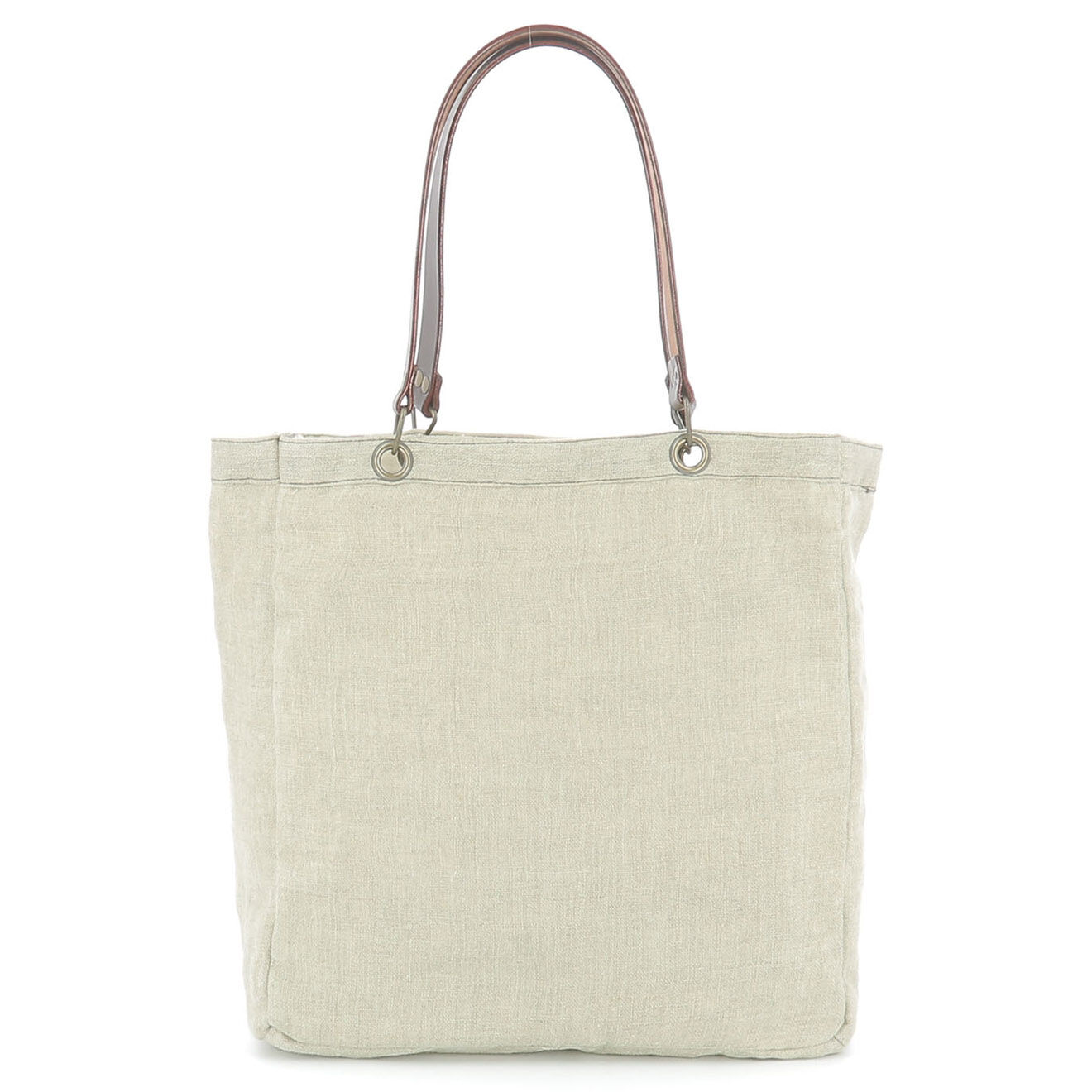 En Fil d'Indienne Sac Cabas Double naturel - 30x34x10 cm