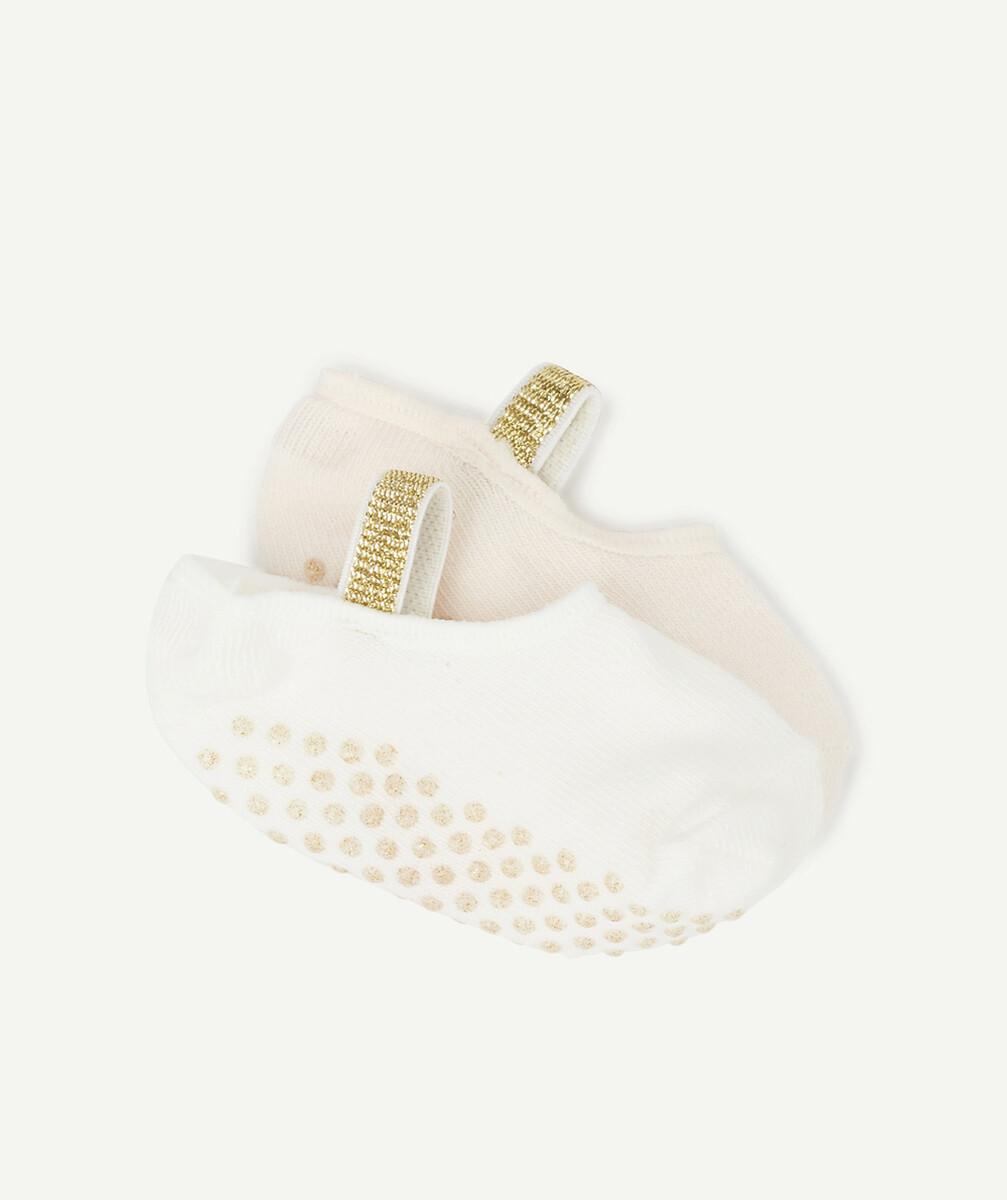 LES 2 PAIRES DE CHAUSSETTES UNIES AVEC PATCHS ANTI-DÉRAPANTS